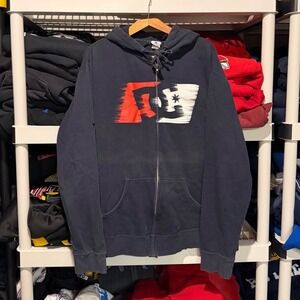 Vintage y2k DC Shoes Faded Skater Grunge Full Zip Blue Mens XL Hoodie